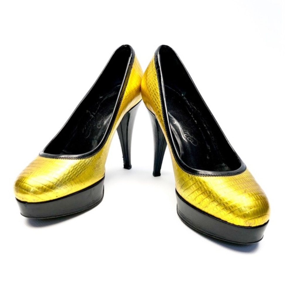 Alejandro Ingelmo Yellow Metallic Heels - Picture 10 of 10